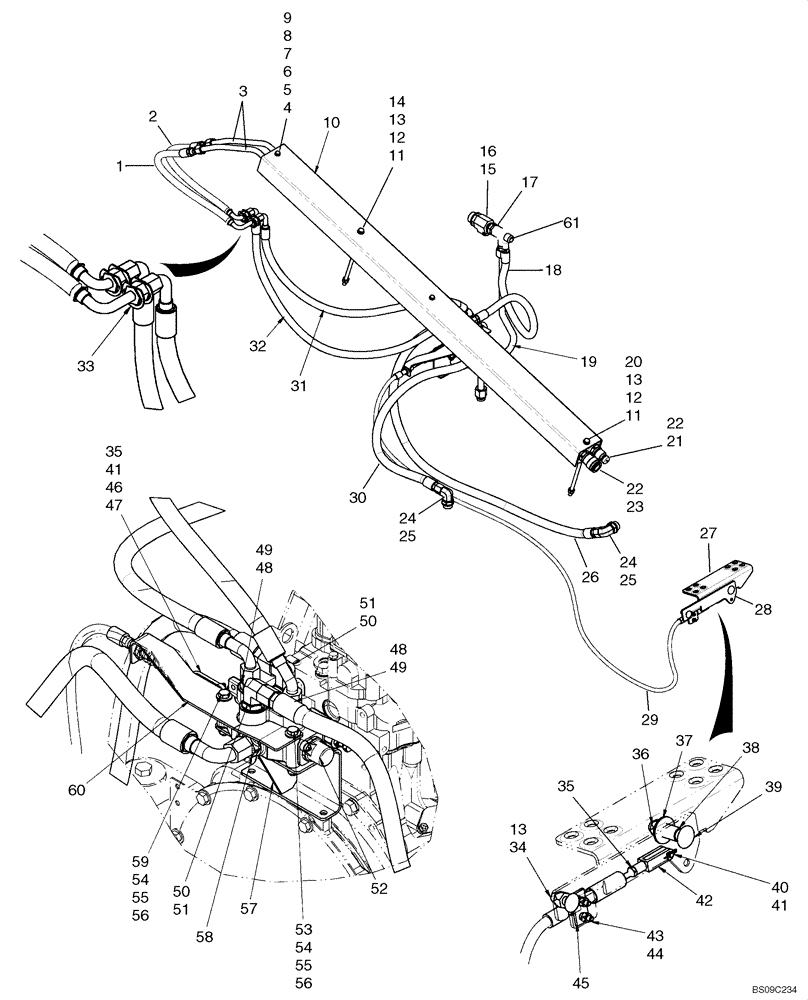 Схема запчастей Case IH 410 - (08-06) - HYDRAULICS - SECONDARY FRONT AUXILIARY (08) - HYDRAULICS