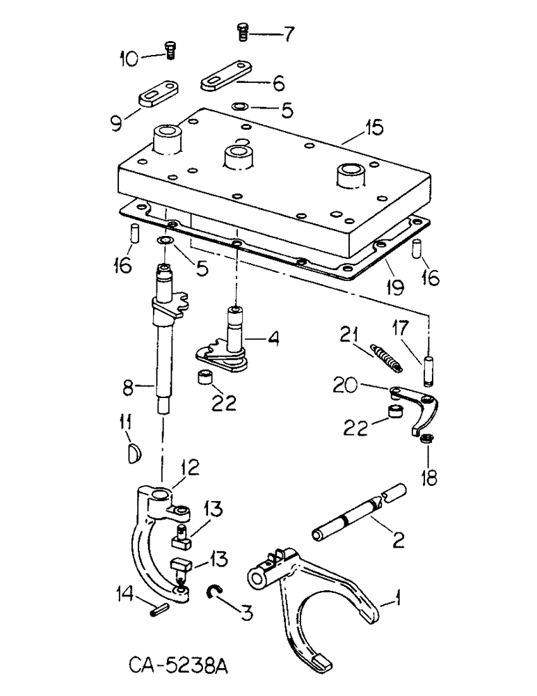 Схема запчастей Case IH 6588 - (07-34) - DRIVE TRAIN, GEAR SHIFT MECHANISM, RANGE TRANSMISSION (04) - Drive Train