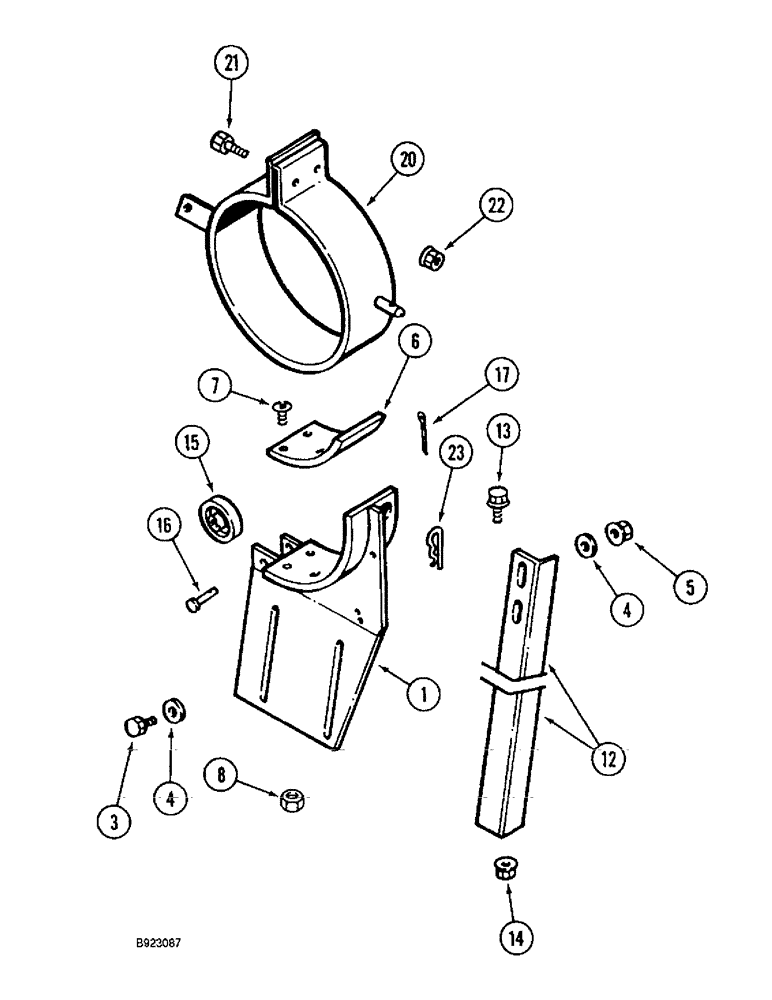 Схема запчастей Case IH 1666 - (9E-30) - UNLOADER, TUBE SADDLE (17) - GRAIN TANK & UNLOADER