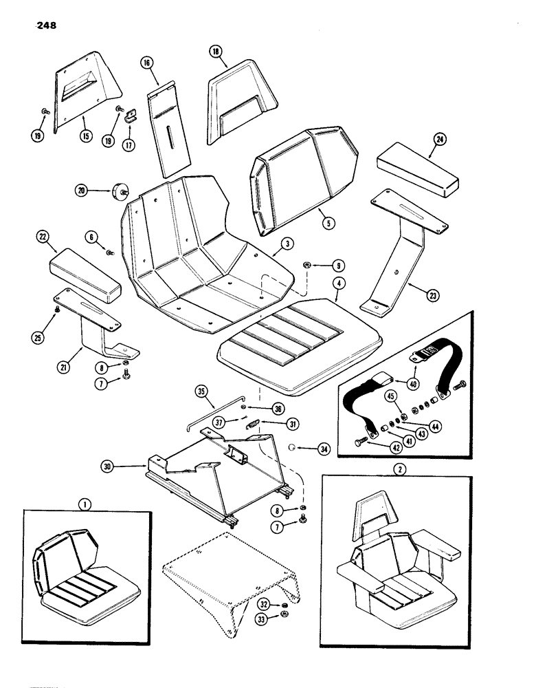 Схема запчастей Case IH 1070 - (248) - AGRI-KING SEAT (09) - CHASSIS/ATTACHMENTS