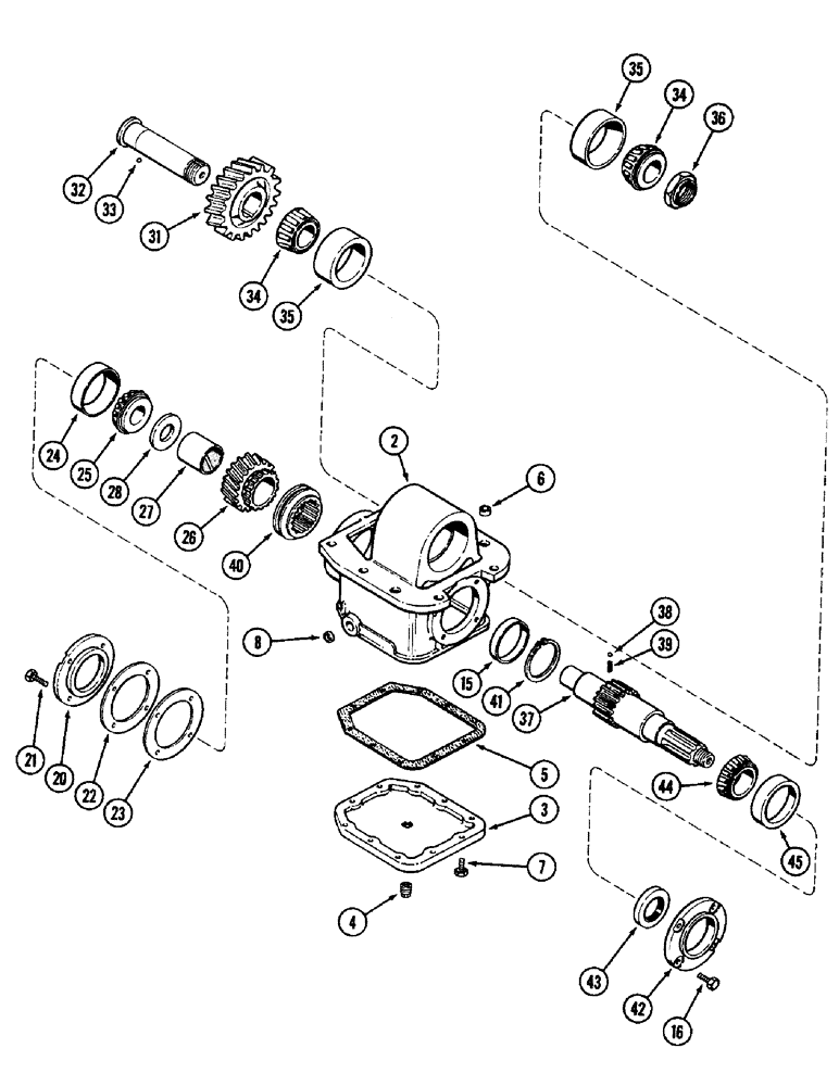 Схема запчастей Case IH 3294 - (6-204) - TRANSFER GEARBOX, CONSTANT LOCK, PRIOR TO TRANSMISSION S/N 16239354 (06) - POWER TRAIN