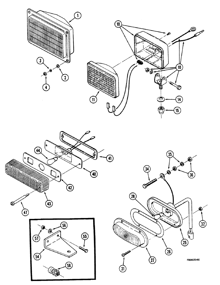 Схема запчастей Case IH 9150 - (4-48) - HEAD LAMP ASSEMBLY (04) - ELECTRICAL SYSTEMS