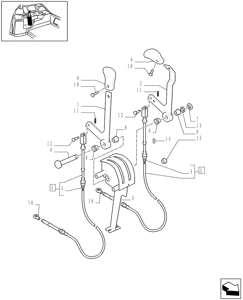 Схема запчастей Case IH MAXXUM 100 - (1.96.1/02[01]) - MDC FOR HEAVY DUTY AXLE - HYDRAULIC LIFT OUTER CONTROLS (VAR.330840-331840-331914) (10) - OPERATORS PLATFORM/CAB
