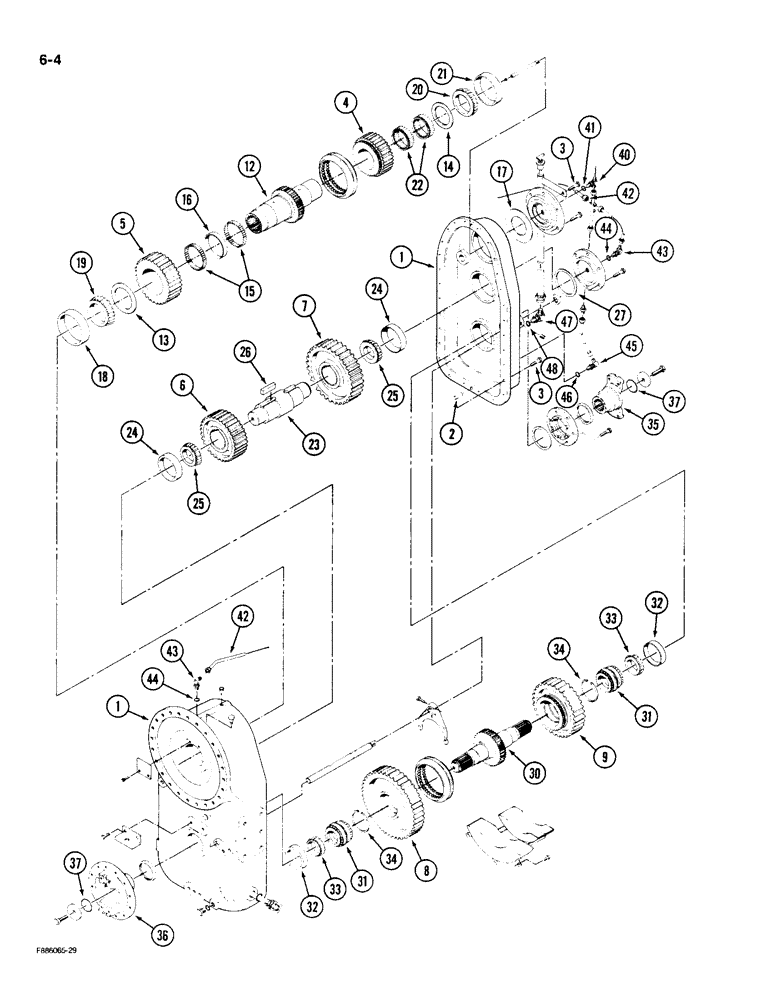 Схема запчастей Case IH KP-525 - (6-04) - TRANSMISSION ASSEMBLY, FOUR SPEED TRANSFER CASE (06) - POWER TRAIN