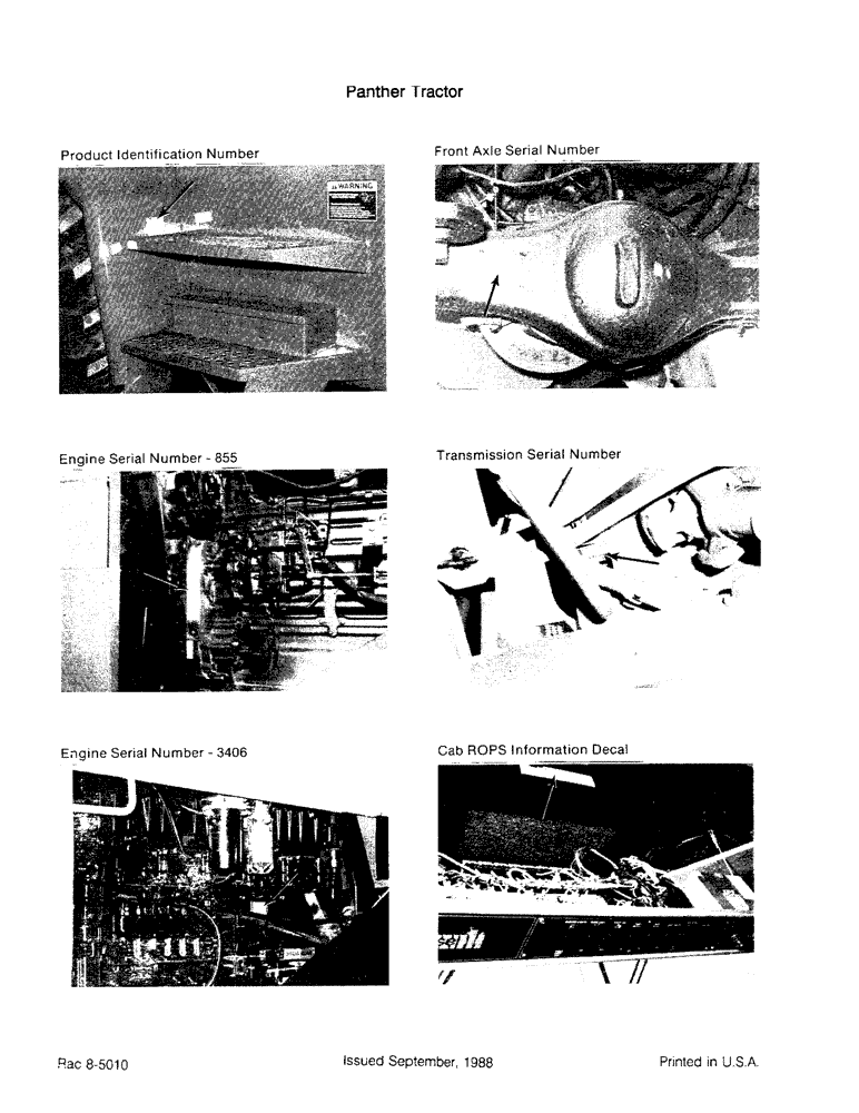 Схема запчастей Case IH STEIGER - (1-04) - LOCATION OF SERIAL AND PRODUCT IDENTIFICATION NUMBERS (00) - PICTORIAL INDEX