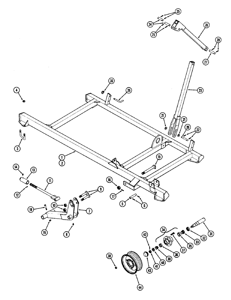 Схема запчастей Case IH D39 - (10) - WING FRAMES & WHEELS, MODELS 324 & 360 