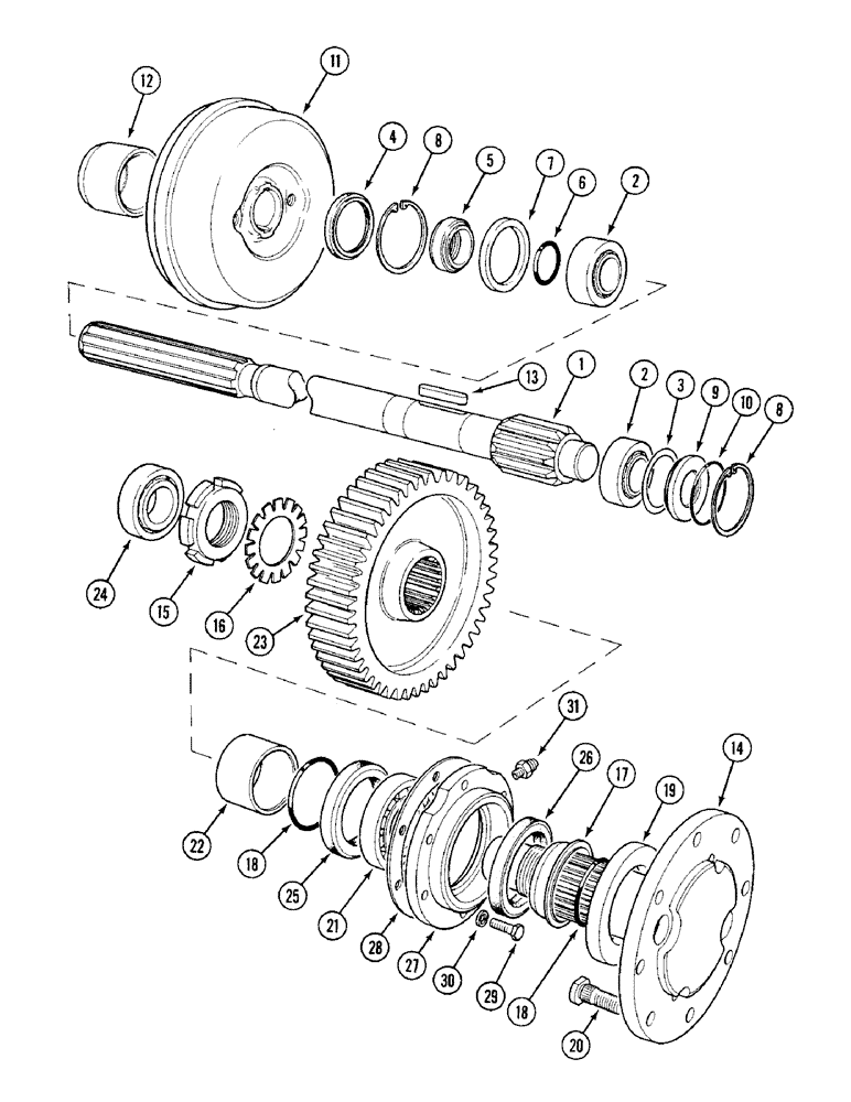 Схема запчастей Case IH 1394 - (6-256) - FINAL DRIVE GEARS AND SHAFTS (06) - POWER TRAIN