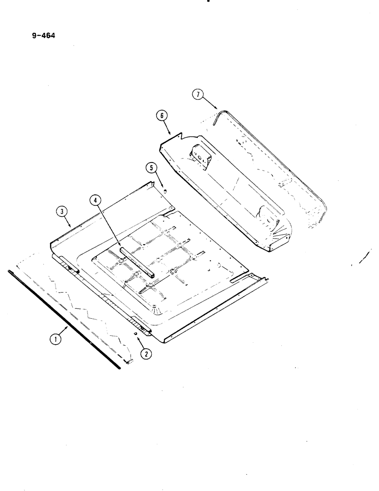 Схема запчастей Case IH 485 - (9-464) - CANOPY HEADLINER TRIM (09) - CHASSIS/ATTACHMENTS