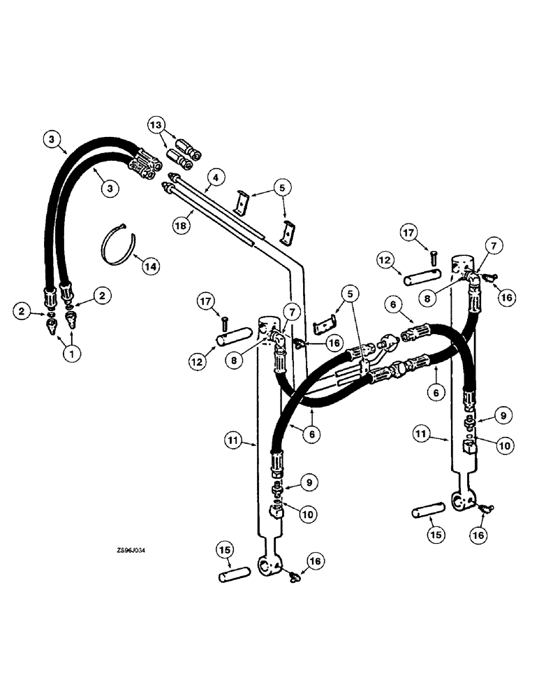 Схема запчастей Case IH 2350 - (3-30) - BUCKET HYDRAULIC SYSTEM 