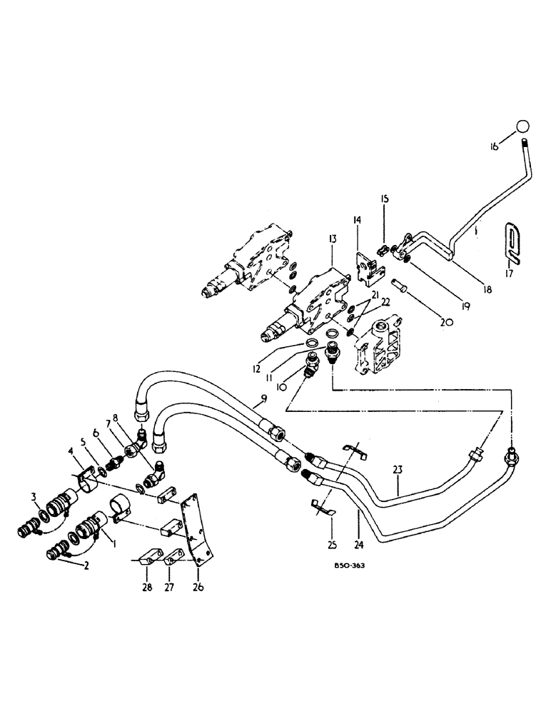Схема запчастей Case IH 385 - (10-07) - HYDRAULICS, AUXILIARY VALVES, 2ND BANK DOUBLE (07) - HYDRAULICS