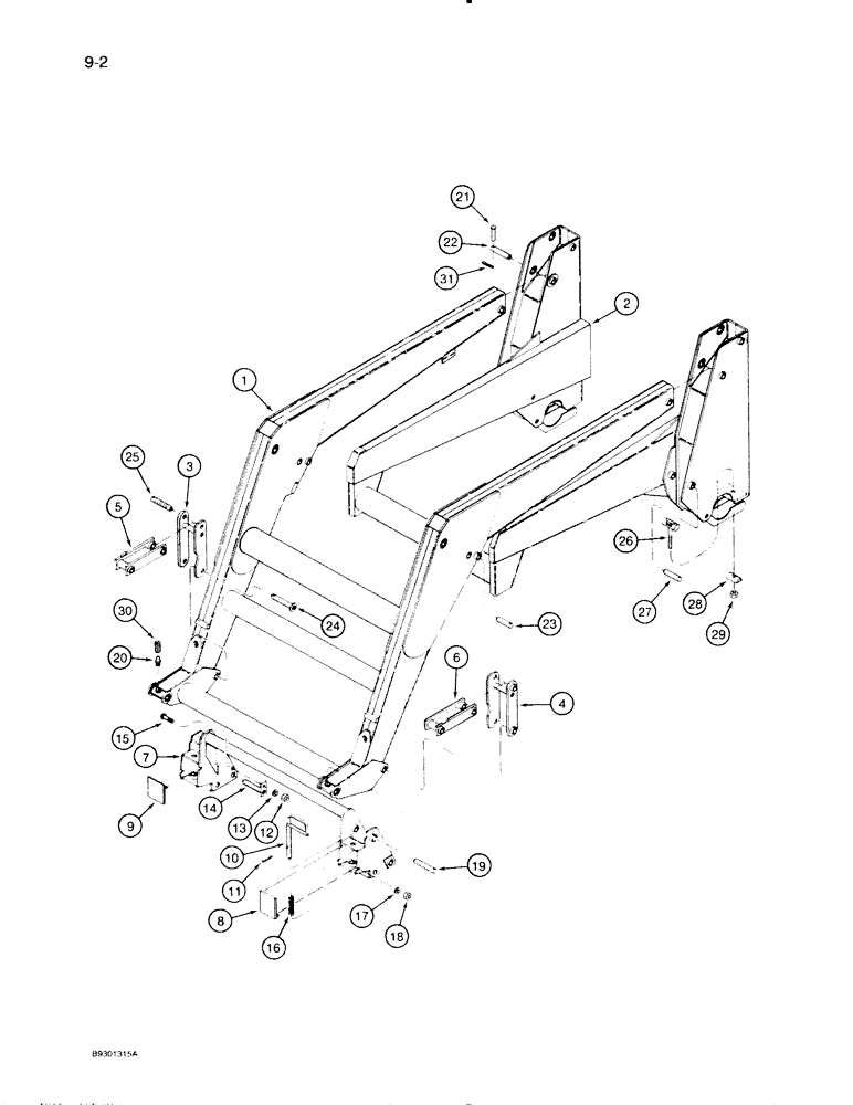 Схема запчастей Case IH 710 - (9-02) - MAIN FRAME AND SUB FRAME (09) - CHASSIS/ATTACHMENTS