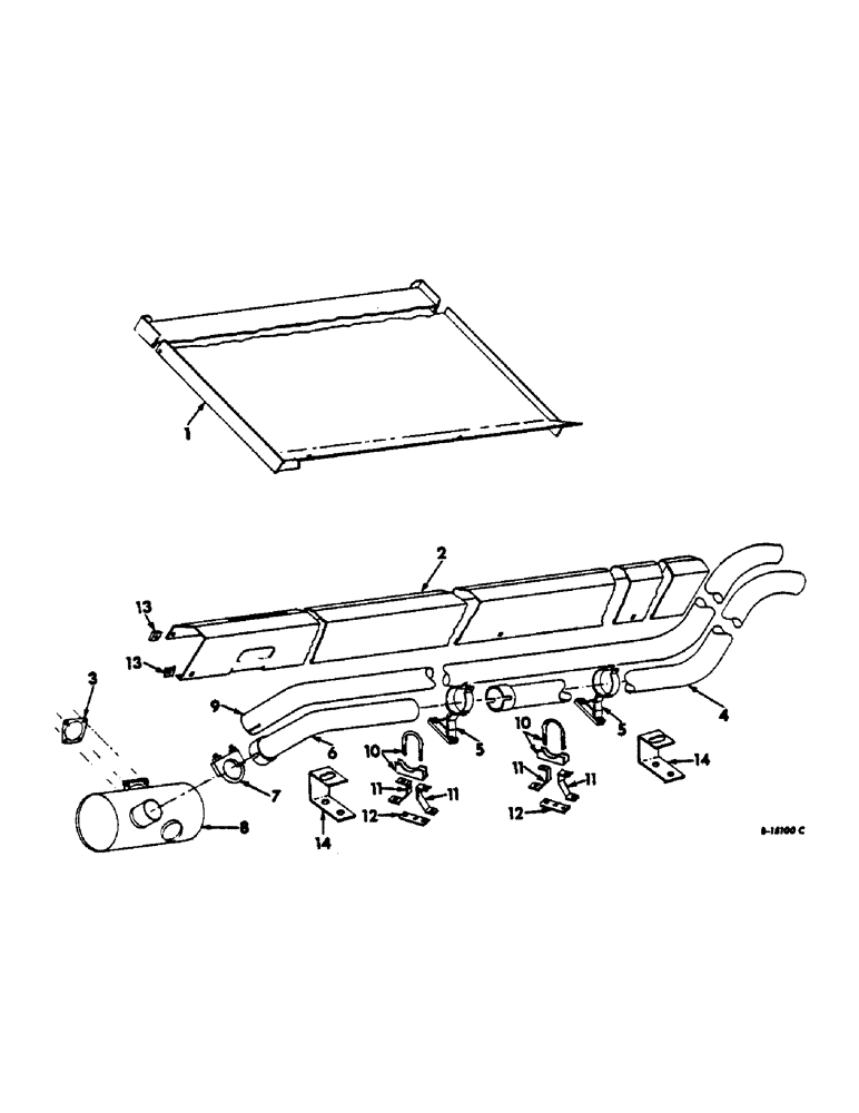Схема запчастей Case IH 616 - (D-02) - DIESEL ENGINE, EXHAUST SYSTEM AND SHIELDS, COTTON PICKERS (01) - ENGINE
