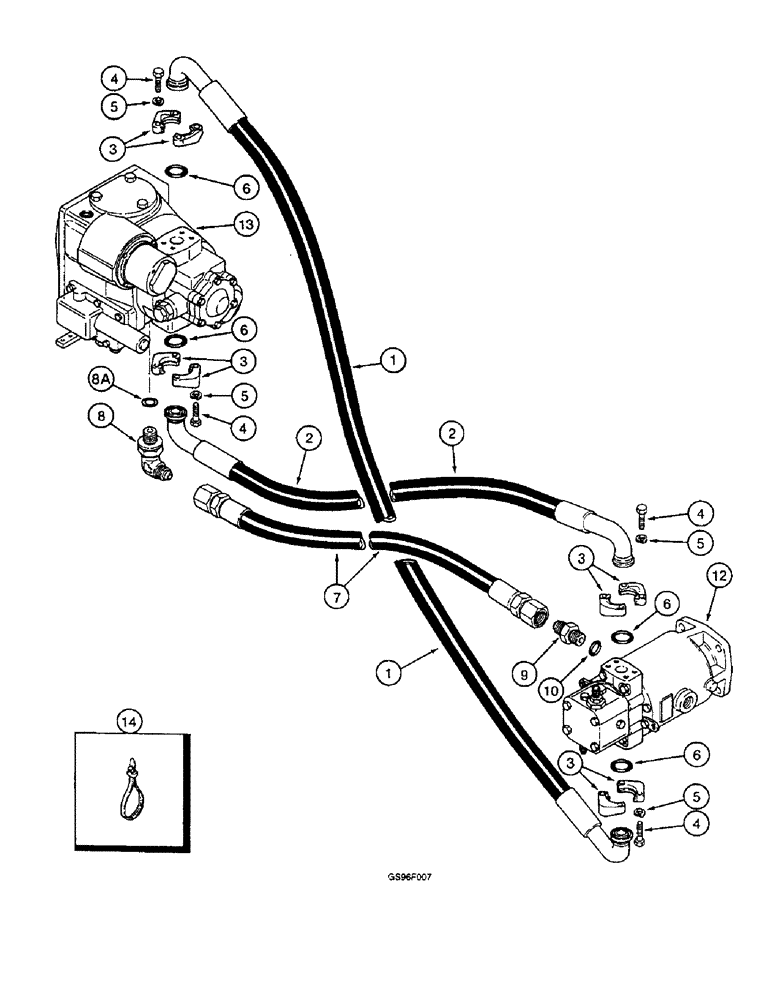 Схема запчастей Case IH 1800 - (6-08) - HYDROSTATIC PUMP AND MOTOR SYSTEM (03) - POWER TRAIN