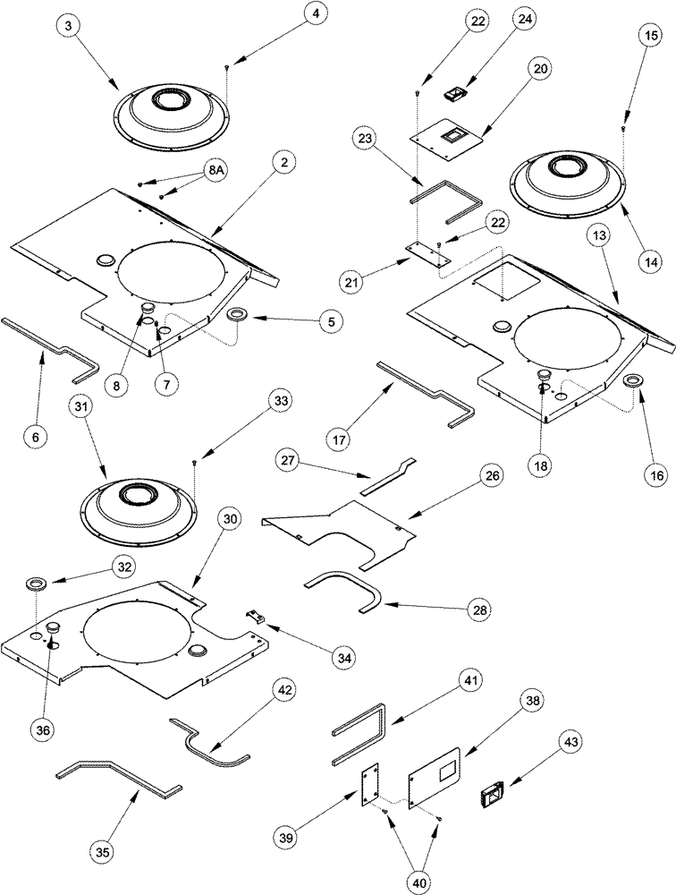 Схема запчастей Case IH 2555 - (09A-38) - DRUM COVERS (13) - PICKING SYSTEM