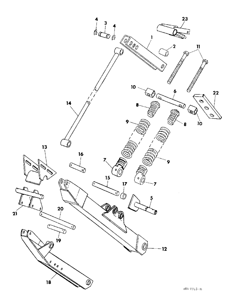 Схема запчастей Case IH 5000 - (09-05) - FRAME, HEADER FLOTATION AND ARM, FOR USE ON DRAPER HEADERS 1978 TO 1979 (12) - FRAME