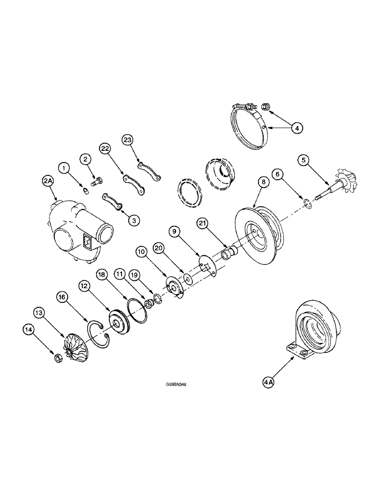 Схема запчастей Case IH DT-414 - (9C-78) - TURBOCHARGER, 1066 TRACTORS AND 1086 TRACTORS 