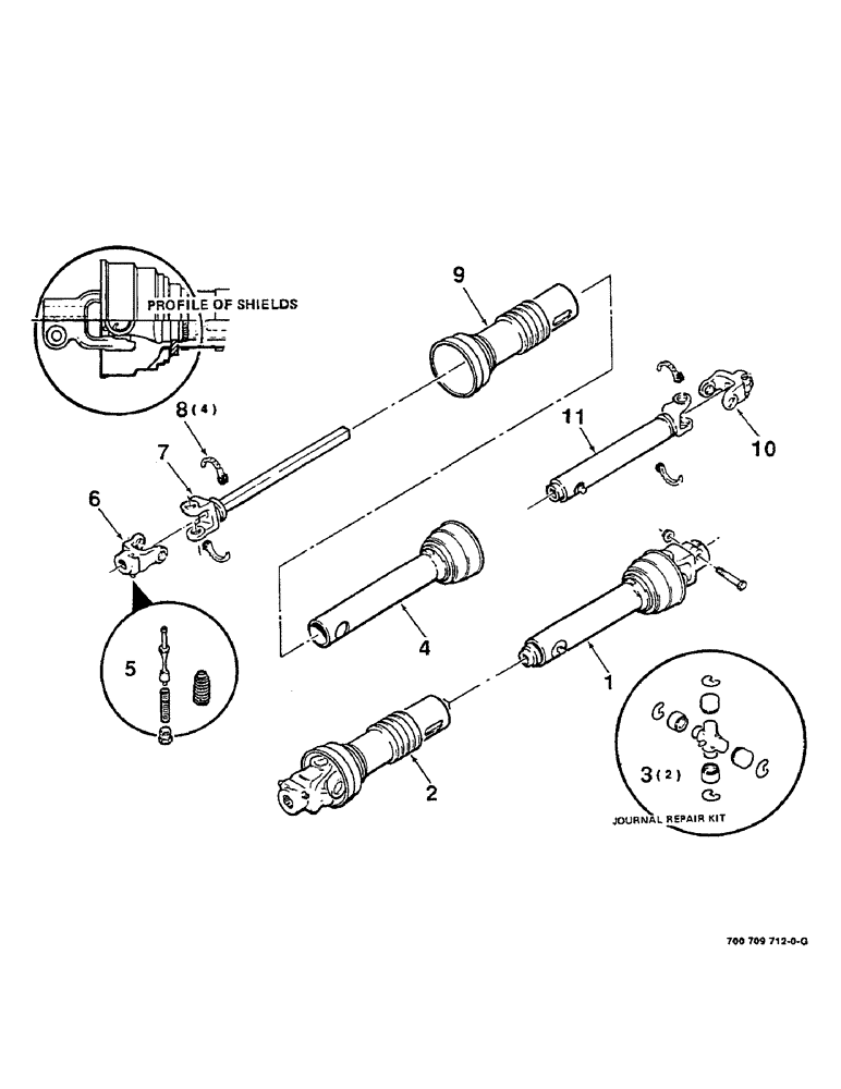 Схема запчастей Case IH 8320 - (2-06) - IMPLEMENT DRIVELINE, PLASTIC SHIELDS, WALTERSHEID (09) - CHASSIS