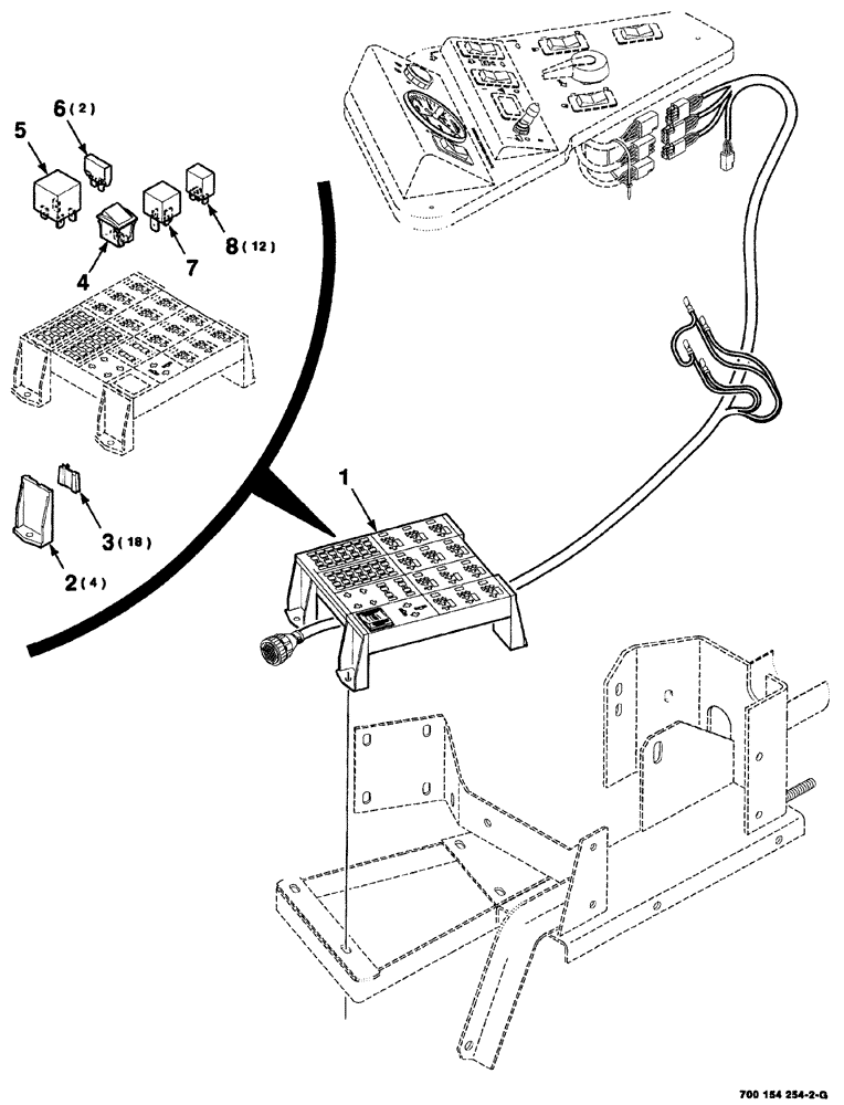 Схема запчастей Case IH 8880HP - (04-010) - CONSOLE WIRE HARNESS ASSEMBLY (8880HP) (55) - ELECTRICAL SYSTEMS