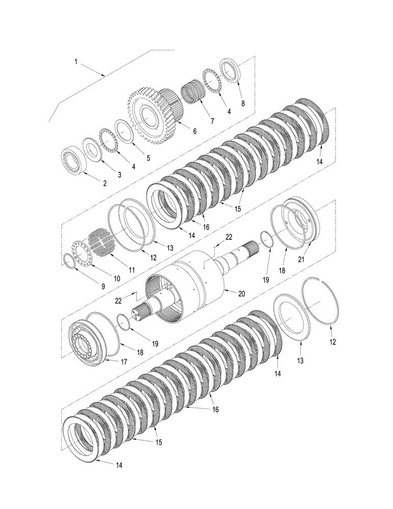 Схема запчастей Case IH STEIGER 330 - (06-52) - POWER SHIFT TRANSMISSION - FIFTH SHAFT ASSEMBLY (06) - POWER TRAIN
