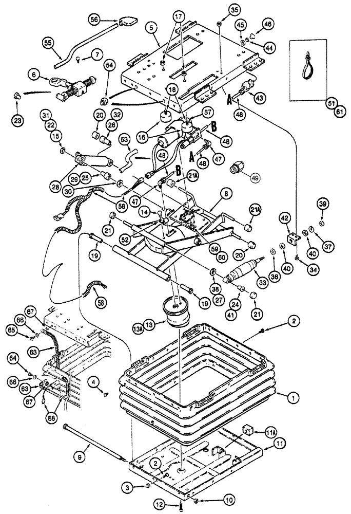 Схема запчастей Case IH CPX420 - (09E-13) - SEAT, OPERATOR - SUSPENSION (10) - CAB & AIR CONDITIONING