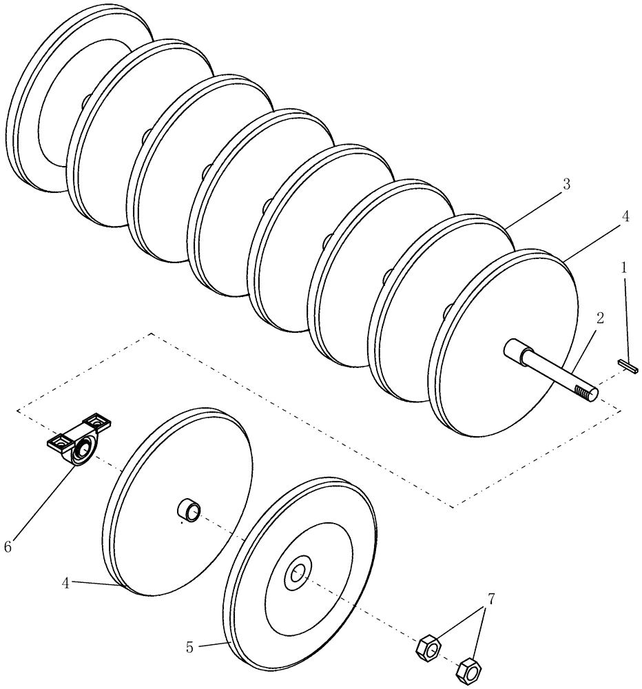 Схема запчастей Case IH 400 - (75.200.33) - PACKER GANG ASSY 7.2" SPACING, 10 RUBBER WHEELS (75) - SOIL PREPARATION