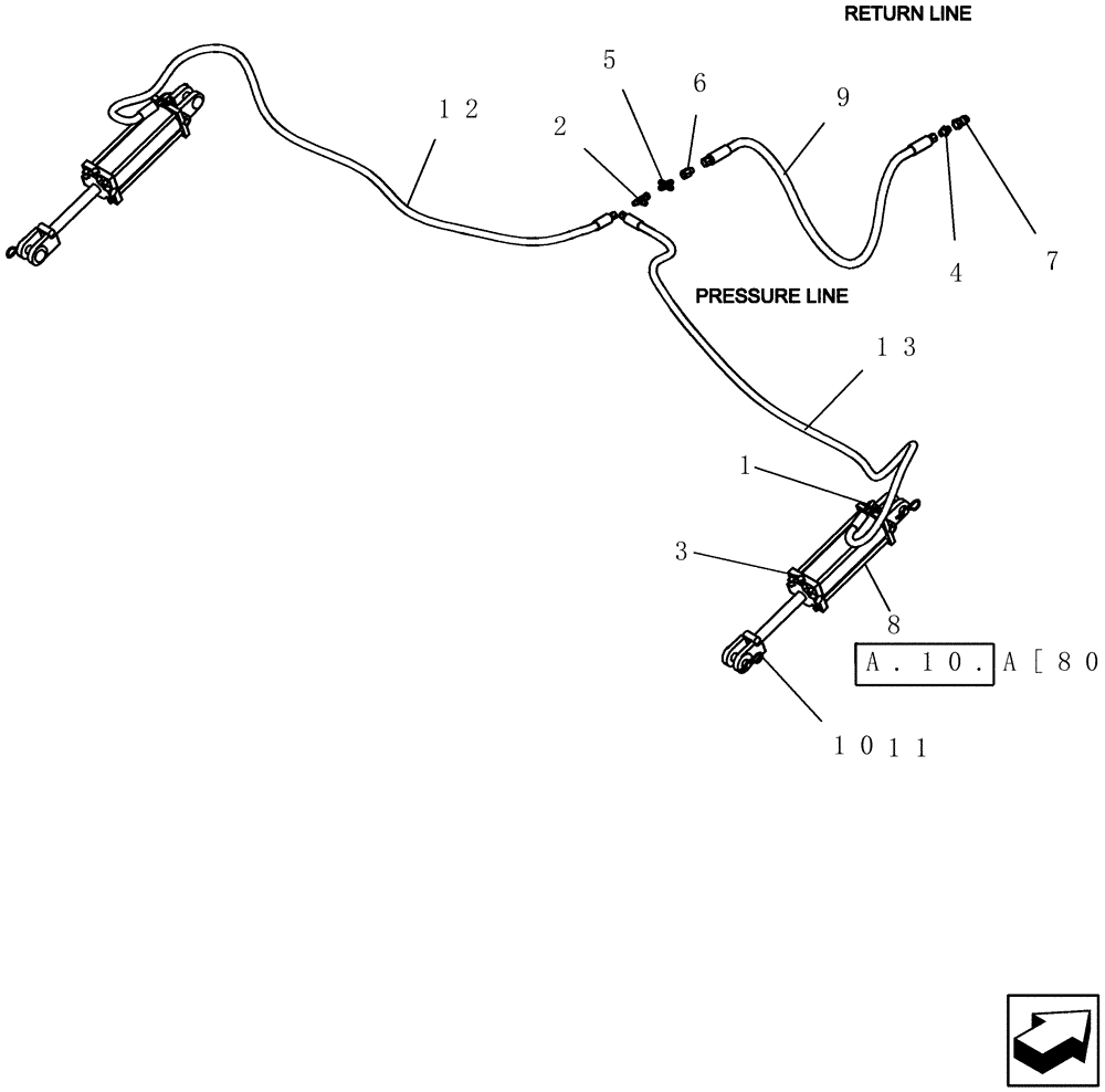 Схема запчастей Case IH 1200 - (A.10.A[26]) - HYDRAULIC SYSTEM - LIFT ASSIST, 12 AND 16 ROW MOUNTED STACKERS A - Distribution Systems