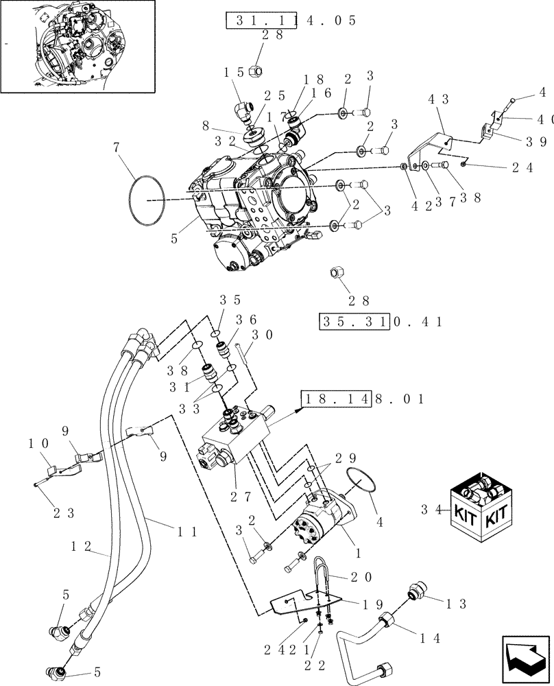 Схема запчастей Case IH 9010 - (35.910.05) - FIXED SPEED - FEEDER / HEADER DRIVE HYDRAULICS - 9010 (35) - HYDRAULIC SYSTEMS