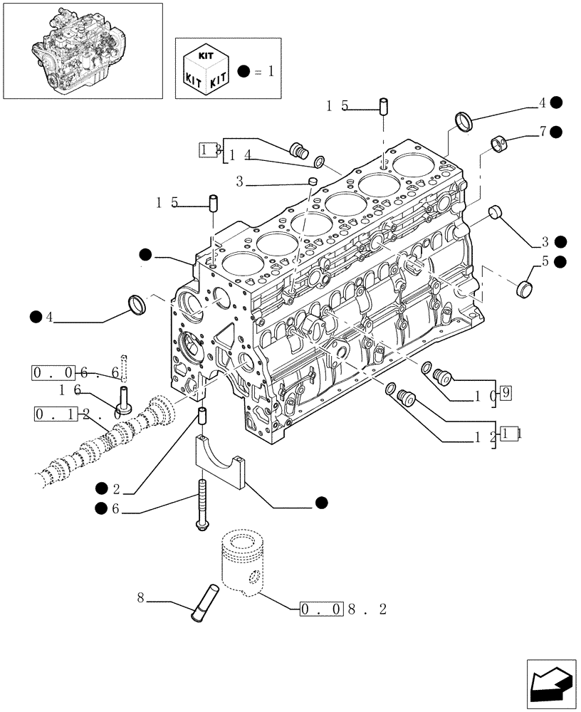 Схема запчастей Case IH F4GE9684C J600 - (0.04.0[01]) - CRANKCASE (504114613) 
