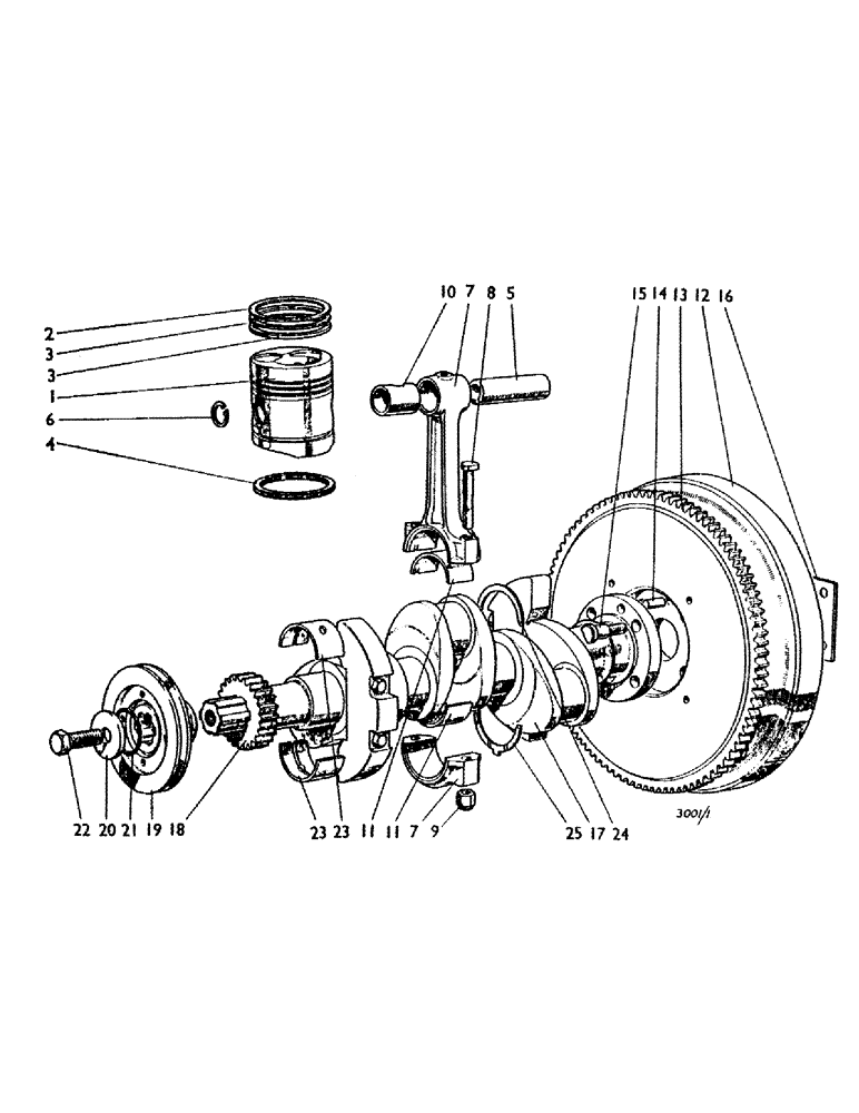 Схема запчастей Case IH 780 - (006) - PISTONS, CONNECTING RODS, FLYWHEEL AND CRANKSHAFT (01) - ENGINE