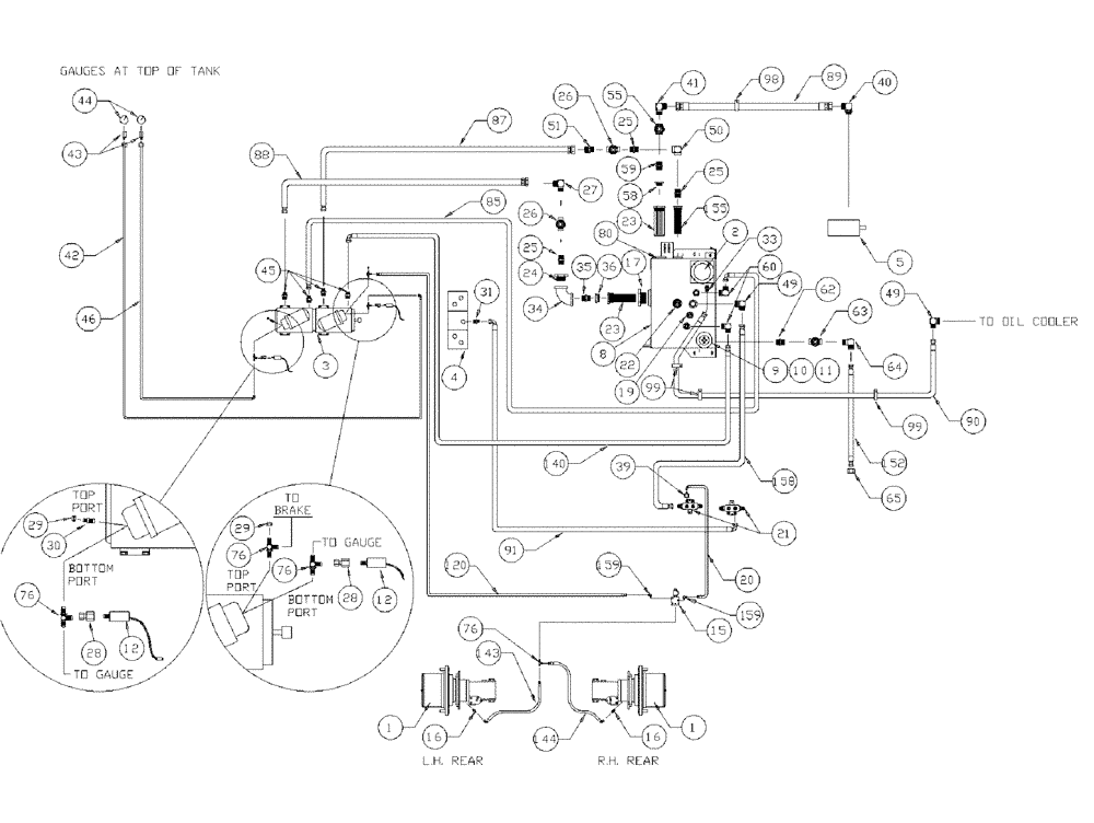 Схема запчастей Case IH PATRIOT 150 - (06-002) - HYDRAULIC PLUMPING-HYDROSTATIC PUMP-7 BANK VALVE Hydraulic Plumbing