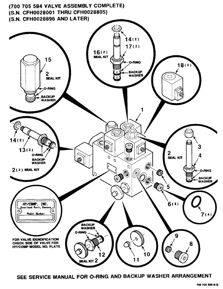 Схема запчастей Case IH 8830 - (8-14) - CONTROL VALVE, LIFT AND FLOTATION, HY/COMP, 700705584 VALVE ASSEMBLY COMPLETE (08) - HYDRAULICS