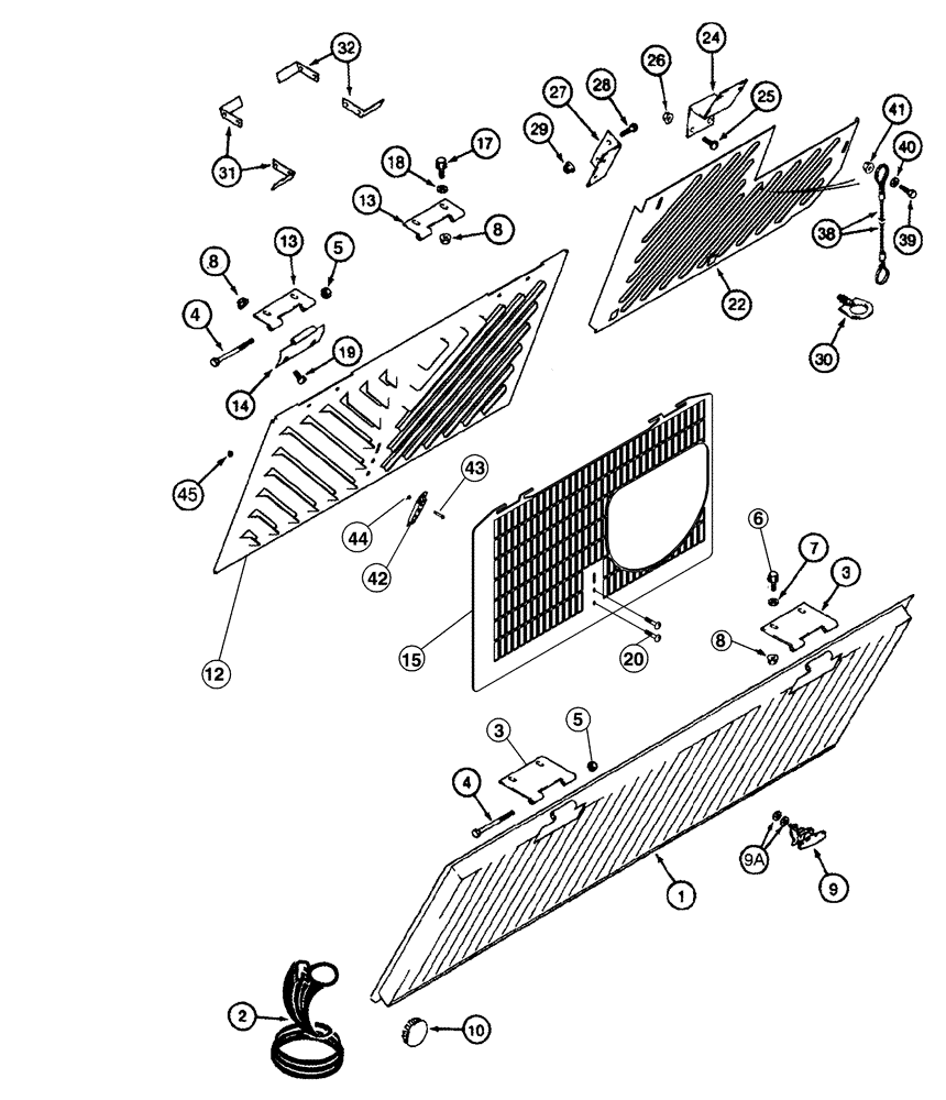 Схема запчастей Case IH 420 TIER 3 - (09F-04) - SIDE SCREENS AND DOORS (12) - CHASSIS