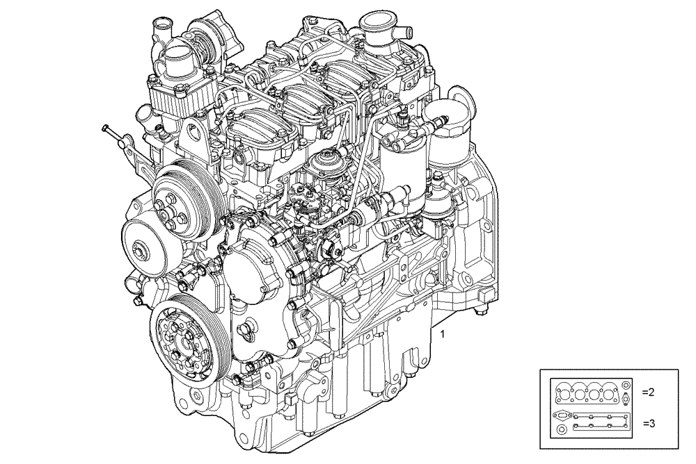 Схема запчастей Case IH F5AE9484A A004 - (0002.288) - COMPLETE ENGINE (10) - ENGINE