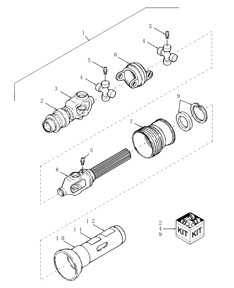 Схема запчастей Case IH DCX101 - (31.201.04[03]) - PRIMARY PTO, FRONT HALF, 1000 RPM (31) - IMPLEMENT POWER TAKE OFF