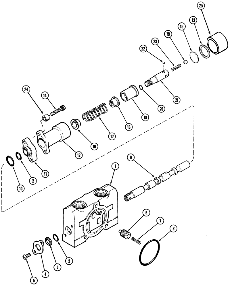 Схема запчастей Case IH 520 - (8-32) - EXTERNAL HYDRAULIC CONTROL VALVE, DETENT BOOM SPOOL SECTION (08) - HYDRAULICS
