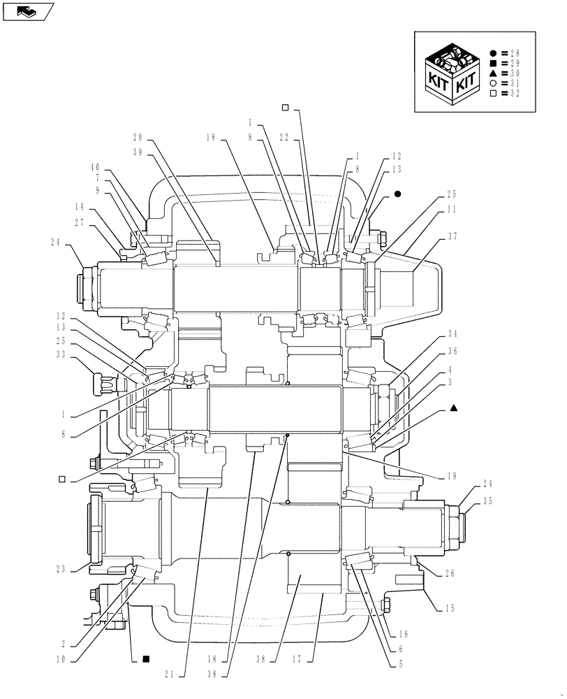 Схема запчастей Case IH TITAN 3030 - (21.145.01) - AUXILIARY TRANSMISSION INTERNAL SERVICE PARTS (21) - TRANSMISSION
