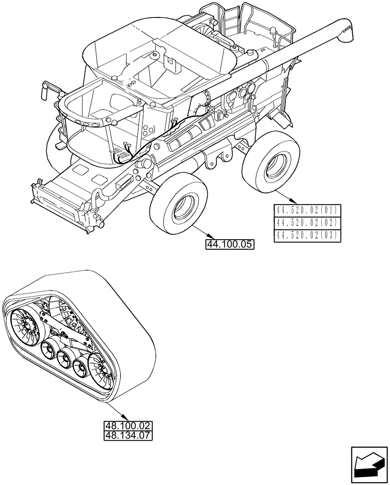 Схема запчастей Case IH 8010 - (00.000.44) - PICTORIAL INDEX - AXLE AND WHEELS (00) - GENERAL & PICTORIAL INDEX