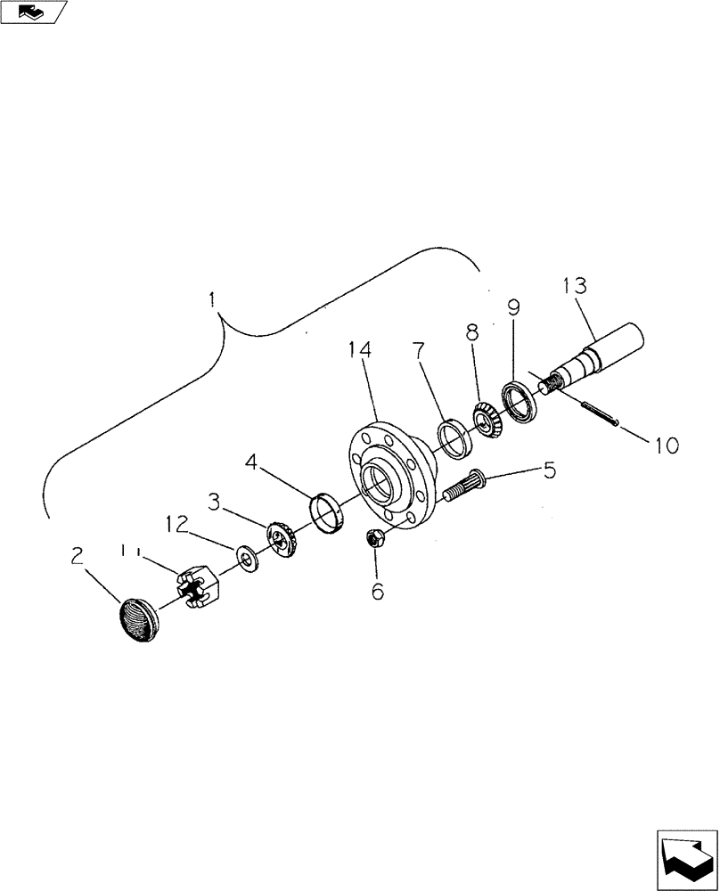 Схема запчастей Case IH 9000 - (44.100.01) - HUB & SPINDLE (44) - WHEELS