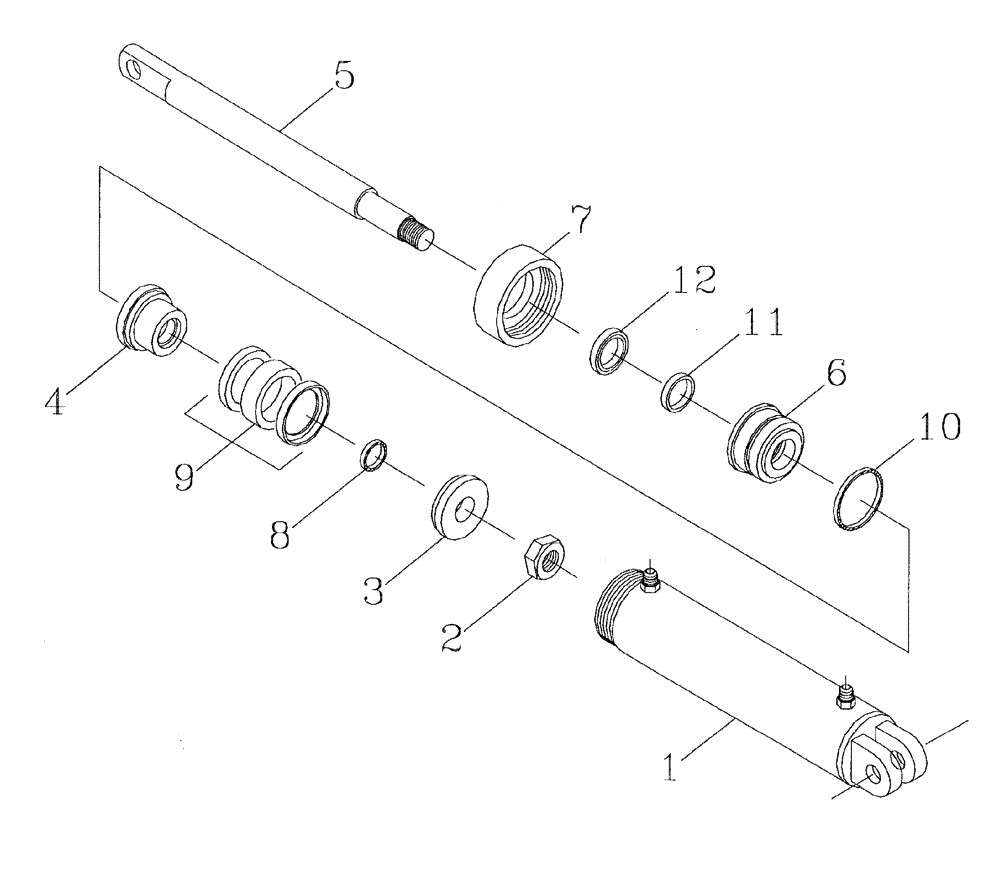 Схема запчастей Case IH AUSTOFT - (B01-04) - HYDRAULIC CYLINDER (CROSS CONVEYOR WINGS) Hydraulic Components & Circuits
