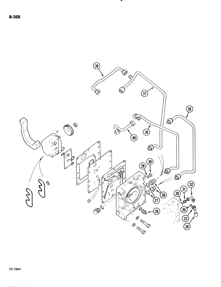 Схема запчастей Case IH 885 - (8-368) - HYDRAULIC POWER SUPPLY AND MULTI-CONTROL VALVE (CONTD) (08) - HYDRAULICS