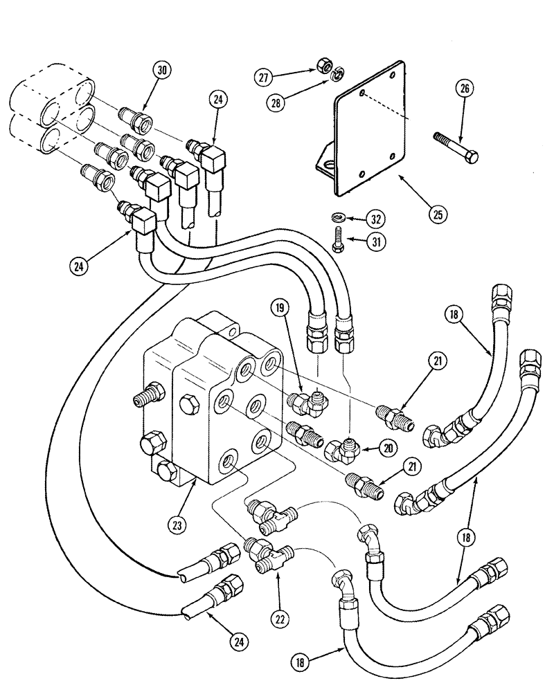 Схема запчастей Case IH L555 - (08-32) - HYDRAULICS MID MOUNT 2 Function MX80C - MX100C With Self Leveling (08) - HYDRAULICS