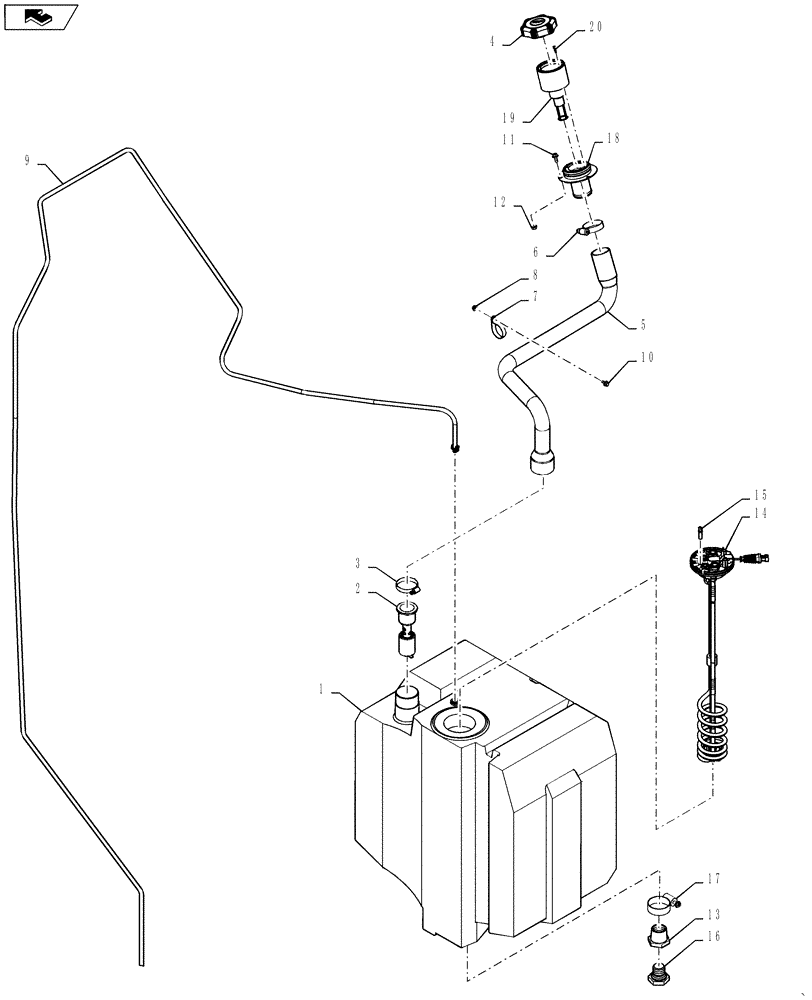 Схема запчастей Case IH 9230 - (10.500.03) - DEF TANK 72/82/9230 T4 (10) - ENGINE