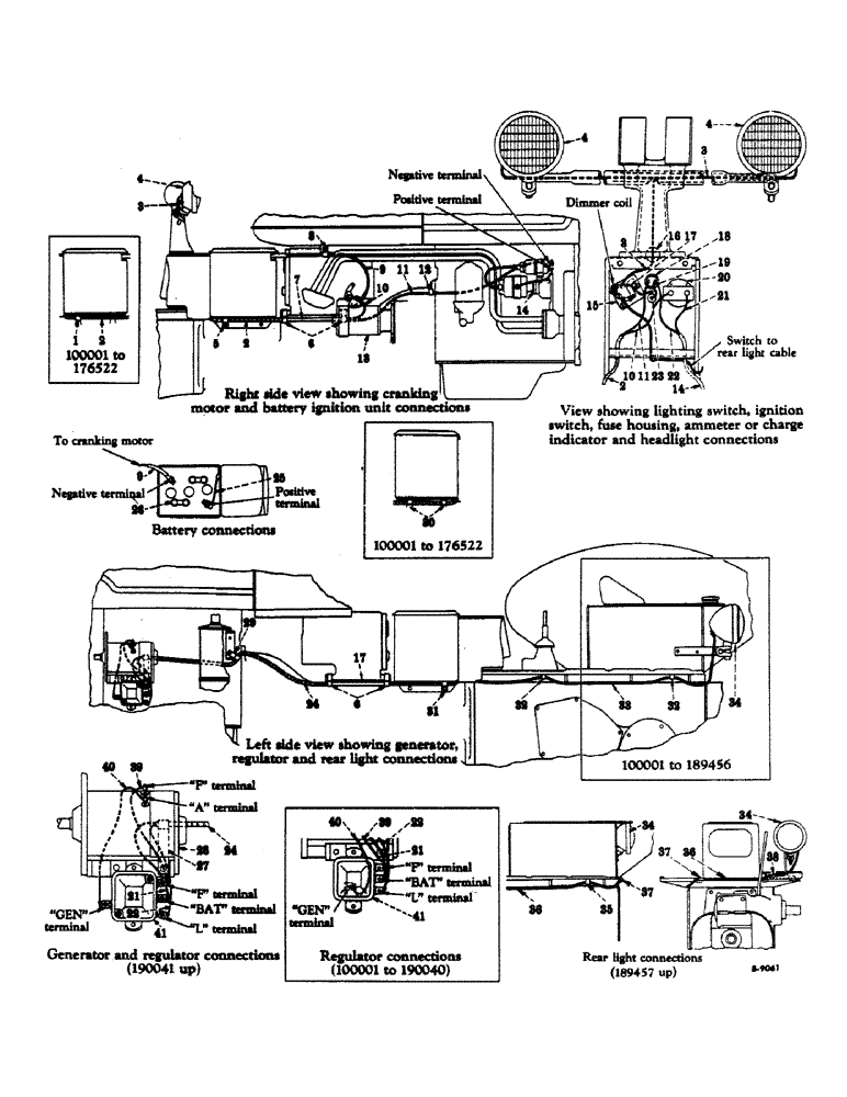 Схема запчастей Case IH SUPER C - (FOR) - ELECTRICAL SYSTEM, LIGHTING AND STARTING SYSTEM, 6 VOLT, FOR TRACTORS EQUIPPED WITH BATTERY IGNITION (06) - ELECTRICAL SYSTEMS