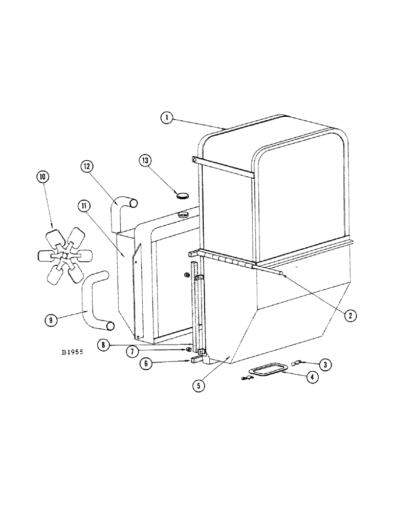 Схема запчастей Case IH 1010 - (368) - MODEL H-318 ENGINE, RADIATOR FRAME AND SCREEN (10) - ENGINE