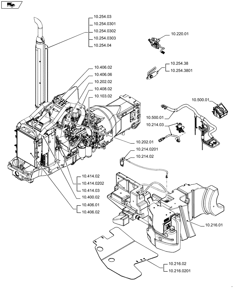 Схема запчастей Case IH PUMA 200 - (10.000.00) - PICTORIAL INDEX - ENGINE (10) - ENGINE