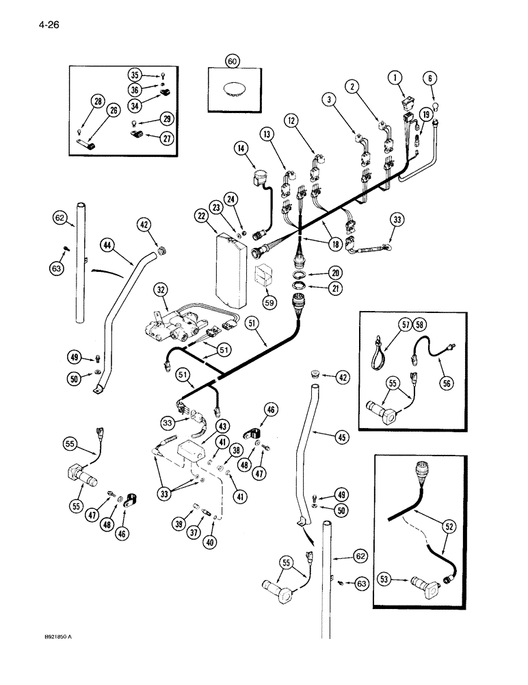 Схема запчастей Case IH 7110 - (4-26) - HITCH CONTROL HARNESSES (04) - ELECTRICAL SYSTEMS