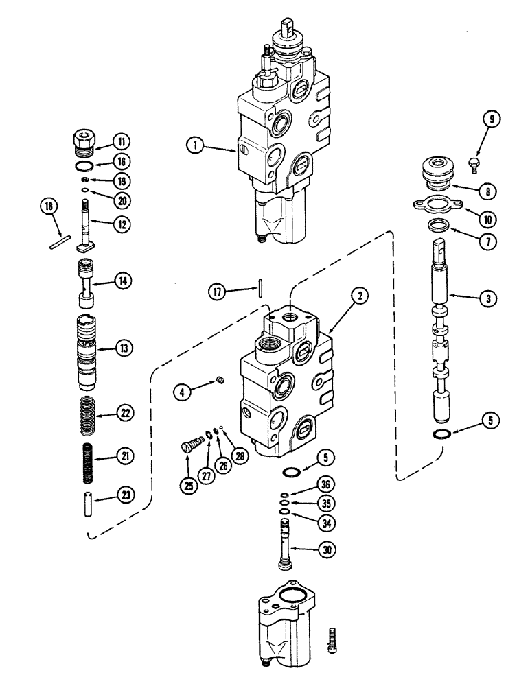 Схема запчастей Case IH 2290 - (8-434) - REMOTE VALVE BODY ASSEMBLY, TWO CIRCUIT AND ADD ON FOR THIRD AND FOURTH CIRCUIT (08) - HYDRAULICS