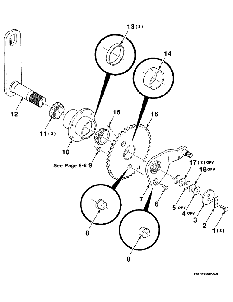 Схема запчастей Case IH 8575 - (2-26) - SHAFT AND SPROCKET ASSEMBLY Driveline