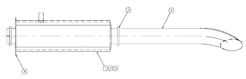 Схема запчастей Case IH TITAN 3520 - (02-017) - MUFFLER ASSEMBLY (01) - ENGINE