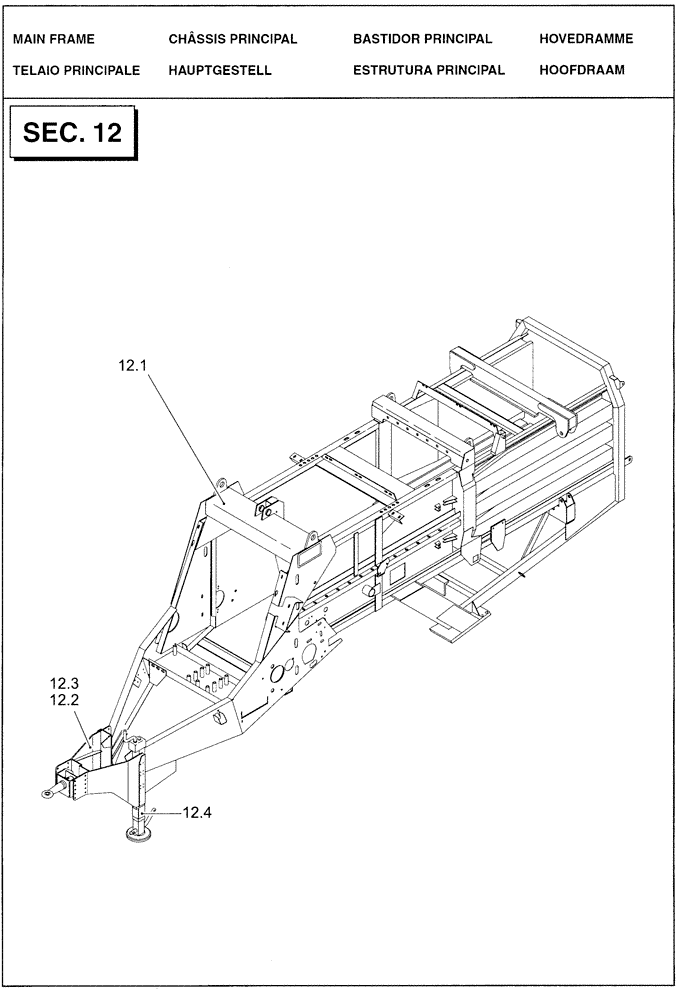 Схема запчастей Case IH LBX331P - (0.0028[01]) - SECTION LIST 12 - MAIN FRAME (00) - GENERAL